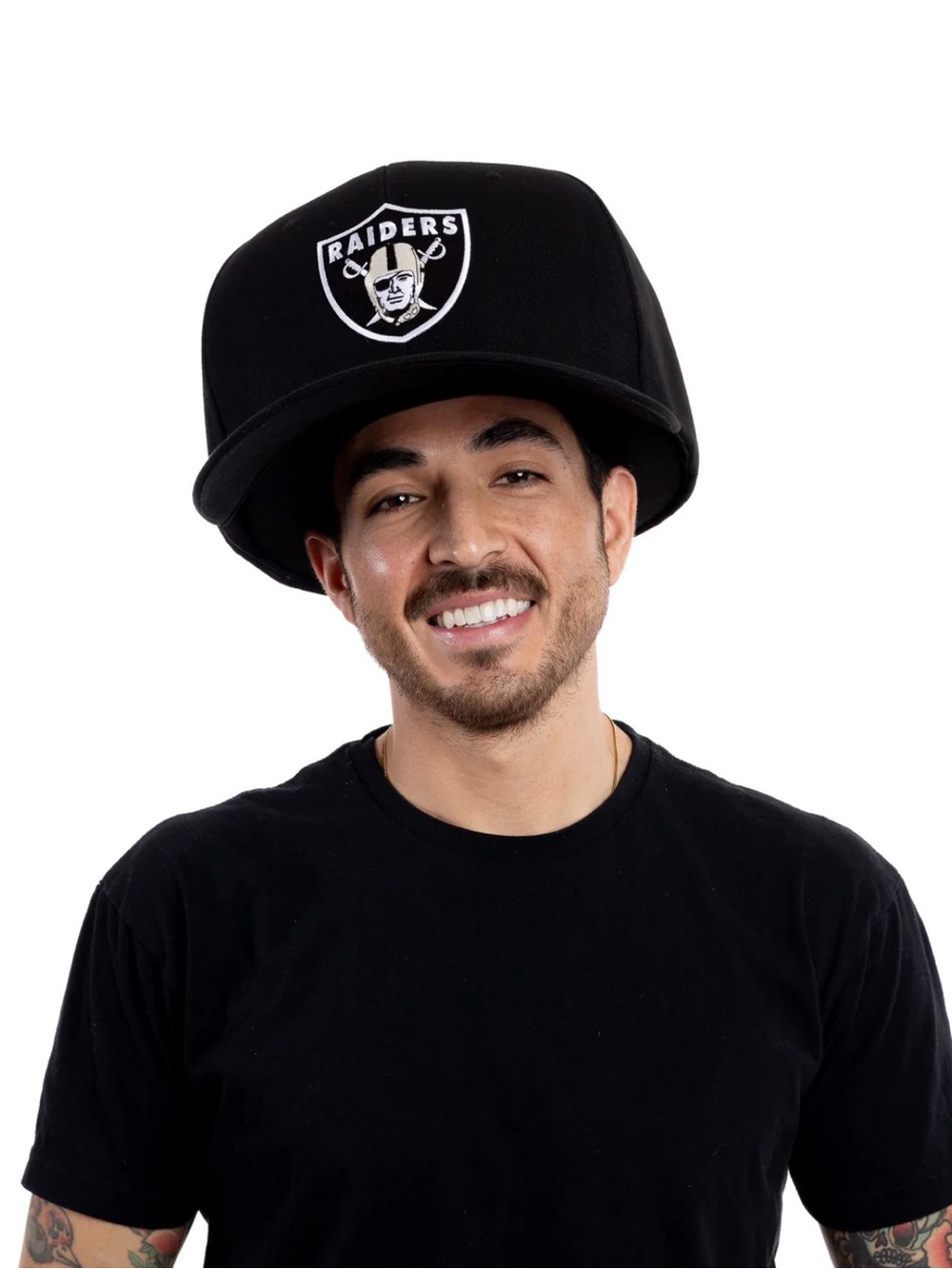 NEW Noggin Boss Las Vegas Raiders NFL Fan Combo Jumbo Hat And Chain